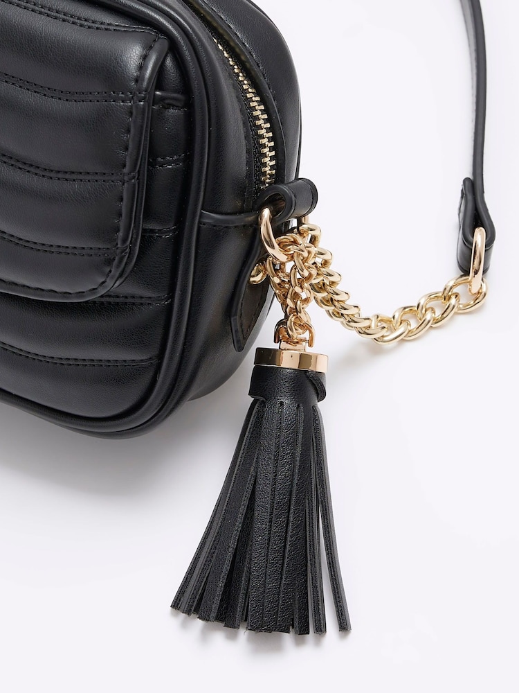 River Island Black Flap Front Soft Crossbody Bag - Image 4 of 4