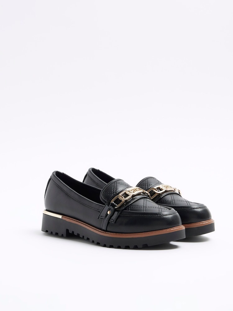 River Island Quilted Chain Branded Loafers - Imagem 2 de 4