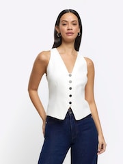 River Island Figurbetonte Weste mit Knopfleiste - Bild 1 von 7