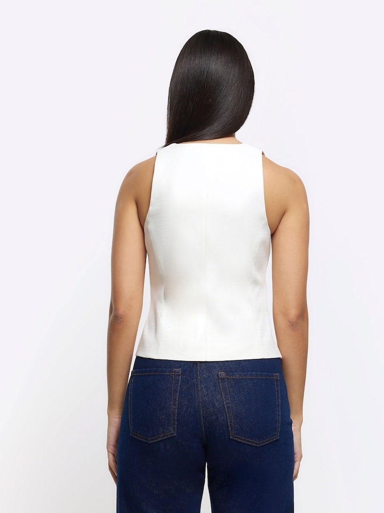 River Island Figurbetonte Weste mit Knopfleiste - Bild 2 von 7 River Island Figurbetonte Weste mit Knopfleiste - Bild 2 von 7
