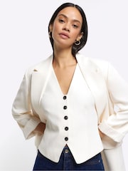 River Island Figurbetonte Weste mit Knopfleiste - Bild 4 von 7