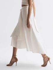 Reiss White Rebecca Fitted High Rise Midi Skirt - Image 6 of 6
