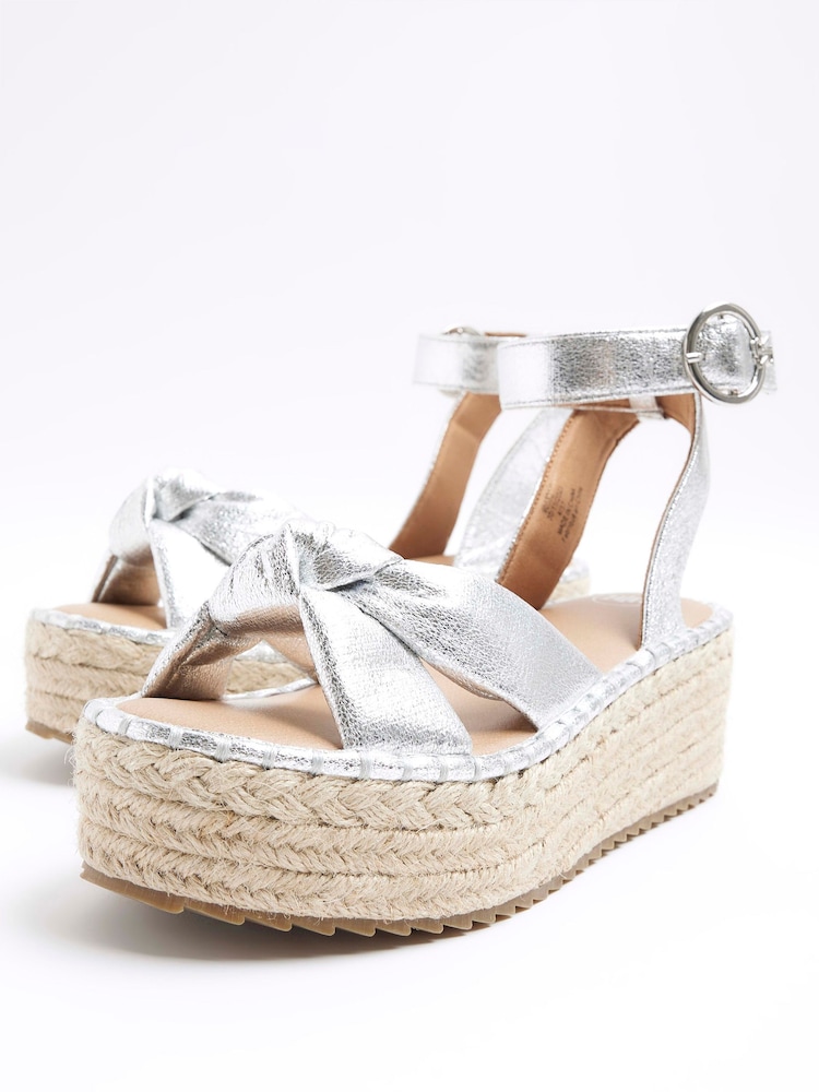 River Island Silver Espadrille Sandals - Image 4 of 4
