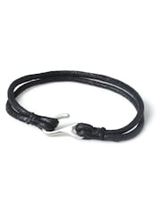DCK Mens Hook PU Leather Black Bracelet - صورة 1 من 2