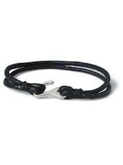 DCK Mens Hook PU Leather Black Bracelet - صورة 2 من 2