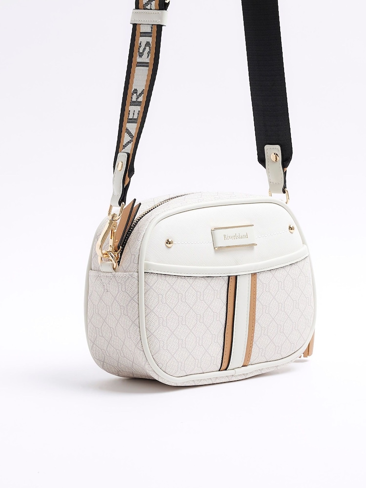 River Island White Soft Monogram Camera Bag - Image 1 of 4