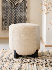 French Connection Mink Kari Teddy Boucle Stool - Image 1 of 4