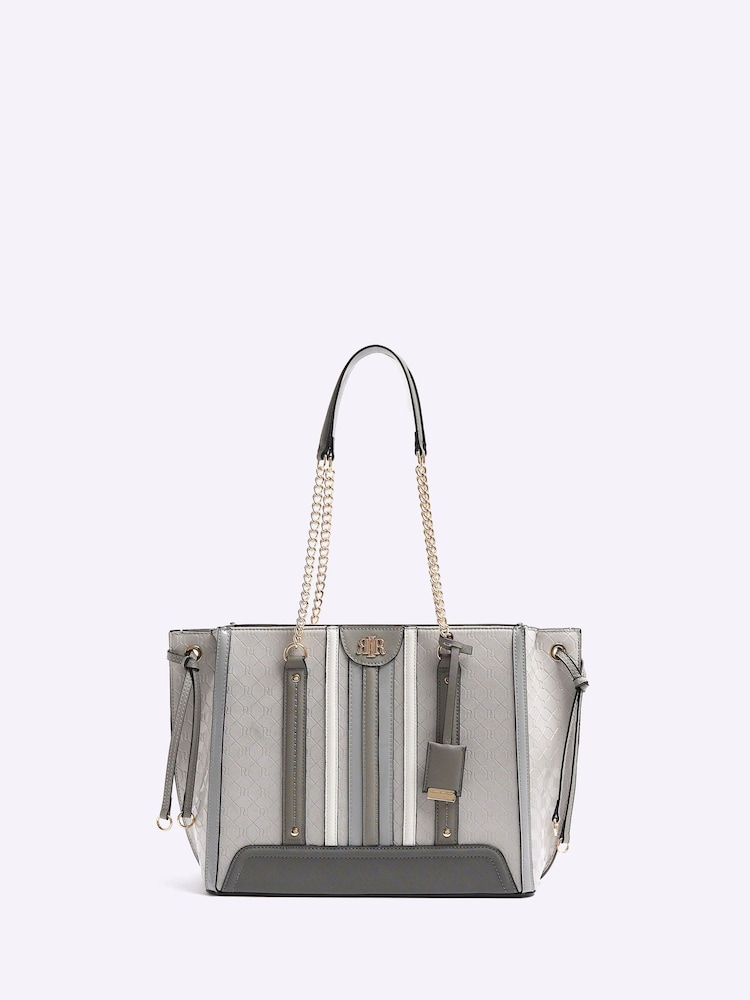 River Island Grey Panelled Wing Tote Bag - Image 1 of 4