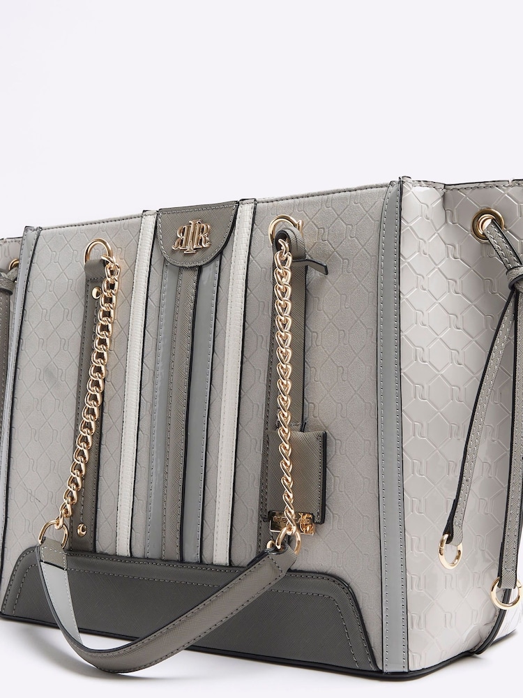 River Island Grey Panelled Wing Tote Bag - Image 4 of 4