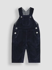 JoJo Maman Bébé Navy Blue 2-Piece Classic Cord Dungarees & Stripe Top Set - Image 2 of 6