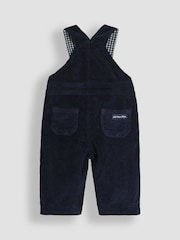 JoJo Maman Bébé Navy Blue 2-Piece Classic Cord Dungarees & Stripe Top Set - Image 3 of 6