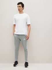 adidas Grey Sportswear Essentials Single Jersey Tapered Open Hem 3-Stripes Joggers - Image 1 of 5