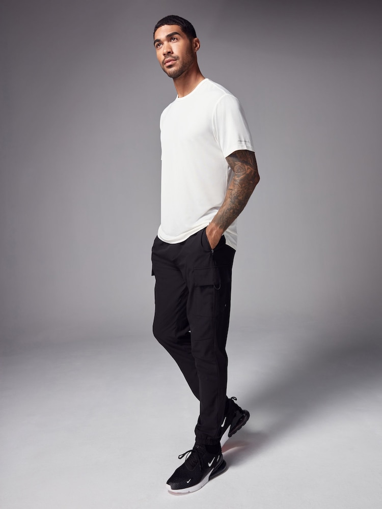 Black Woven Active Cargo Joggers - Image 2 of 11