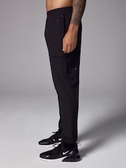 Black Woven Active Cargo Joggers - Image 4 of 11