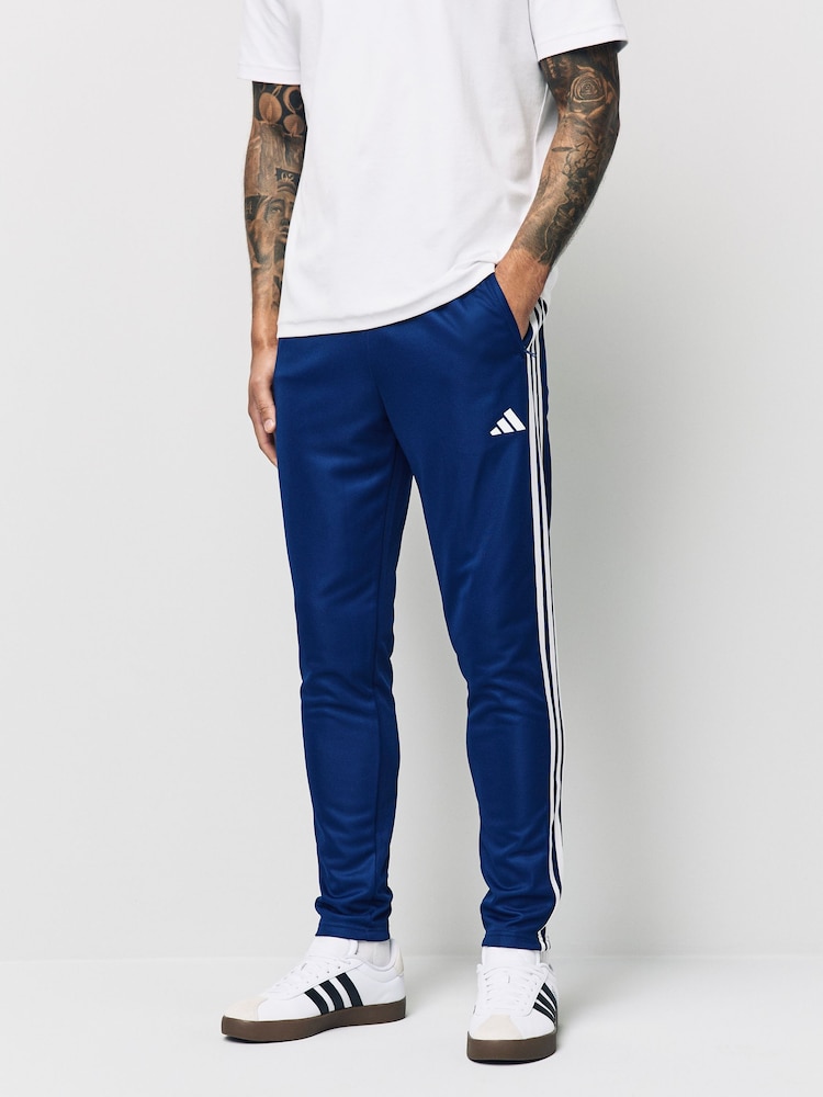 adidas Blue Train Essentials 3-Stripes Training Joggers - Image 1 of 5