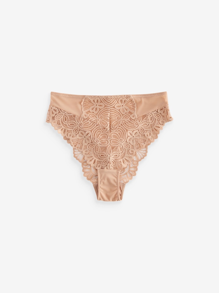 Couleur praline - Slips taille haute Dentelle - Image 4 of 4