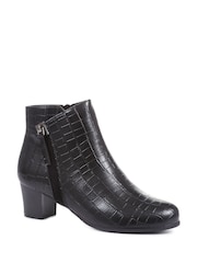 Pavers Wide Fit Heeled Black Ankle Boots - Image 2 of 5