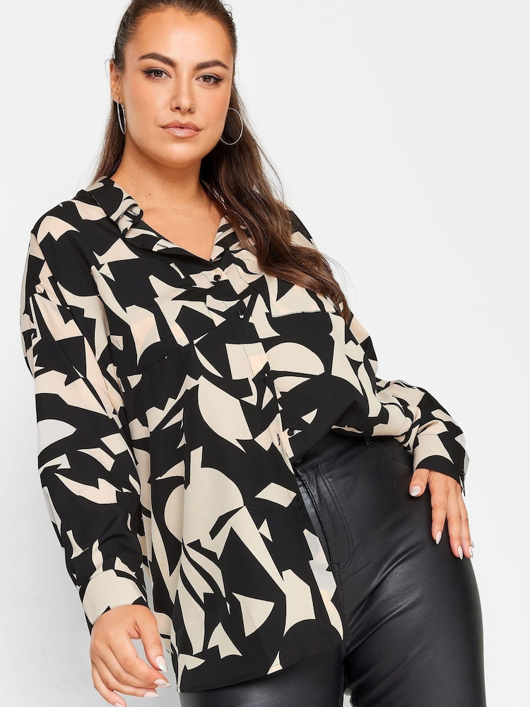 Yours Curve Black Oversized Shirt - Image 1 of 5
