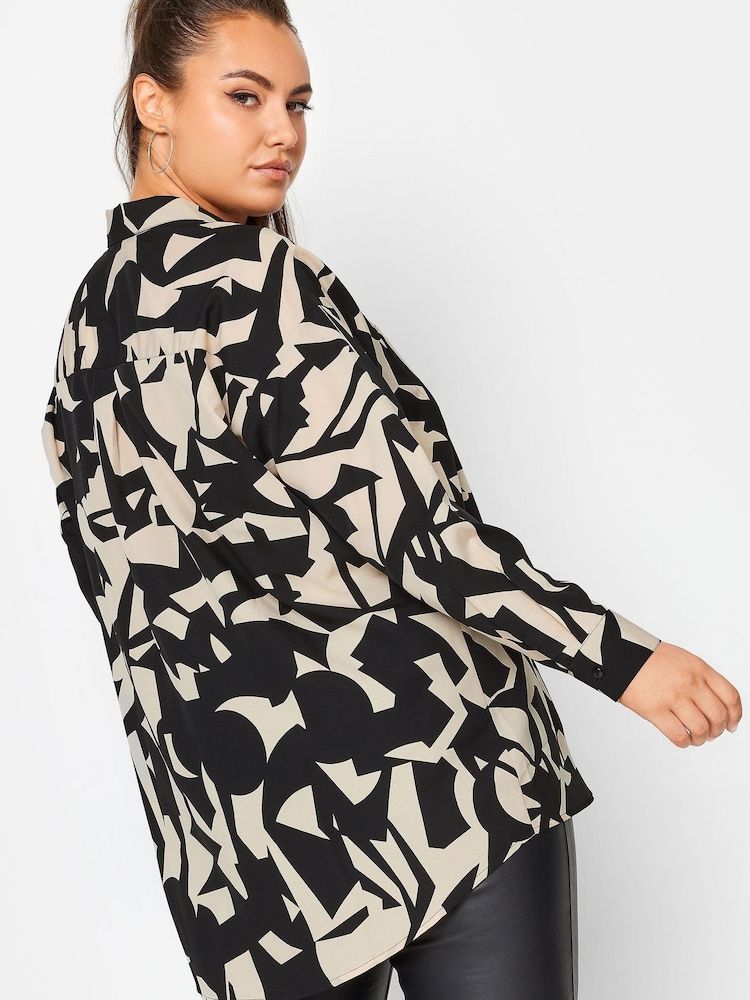 Yours Curve Black Oversized Shirt - Image 2 of 5