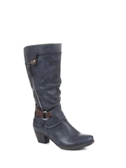 Pavers Blue Pavers Low Heeled Slouch Boots - Image 2 of 5