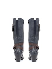 Pavers Blue Pavers Low Heeled Slouch Boots - Image 3 of 5