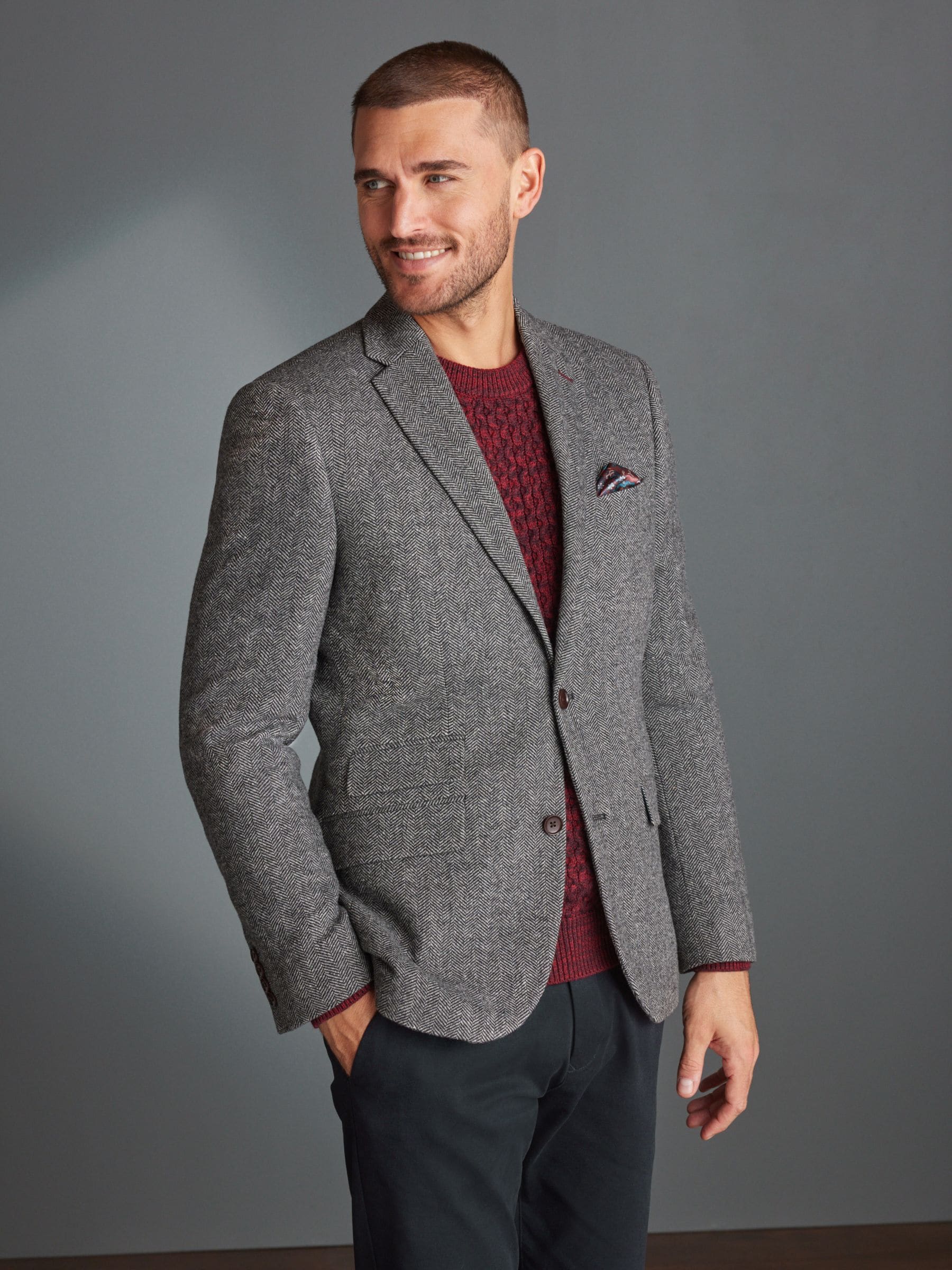 Wool herringbone jacket sale