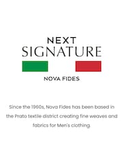 رمادي - تلبيس ضيق - سترة بليزر بخيوط نسيج متعاكسة صوف Nova Fides من مجموعة Signature - Image 13 of 13