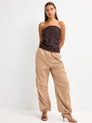 Brown Textured Bandeau Top - Image 4 of 7
