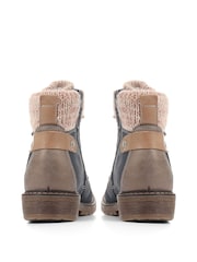 Pavers Blue Lace Up Ankle Boots - Image 3 of 6