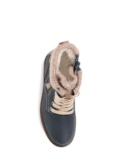 Pavers Blue Lace Up Ankle Boots - Image 4 of 6