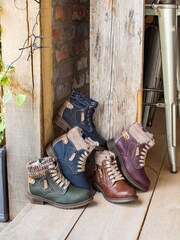 Pavers Blue Lace Up Ankle Boots - Image 6 of 6