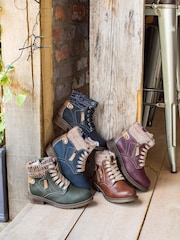 Pavers Brown Lace Up Ankle Boots - Image 6 of 6