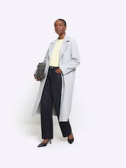 River Island Grey Longline Tailored Coat - Image 1 of 6