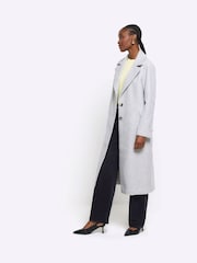 River Island Grey Longline Tailored Coat - Image 2 of 6