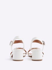 River Island White Snaffle Low Block Heeled Sandals - Image 3 of 4