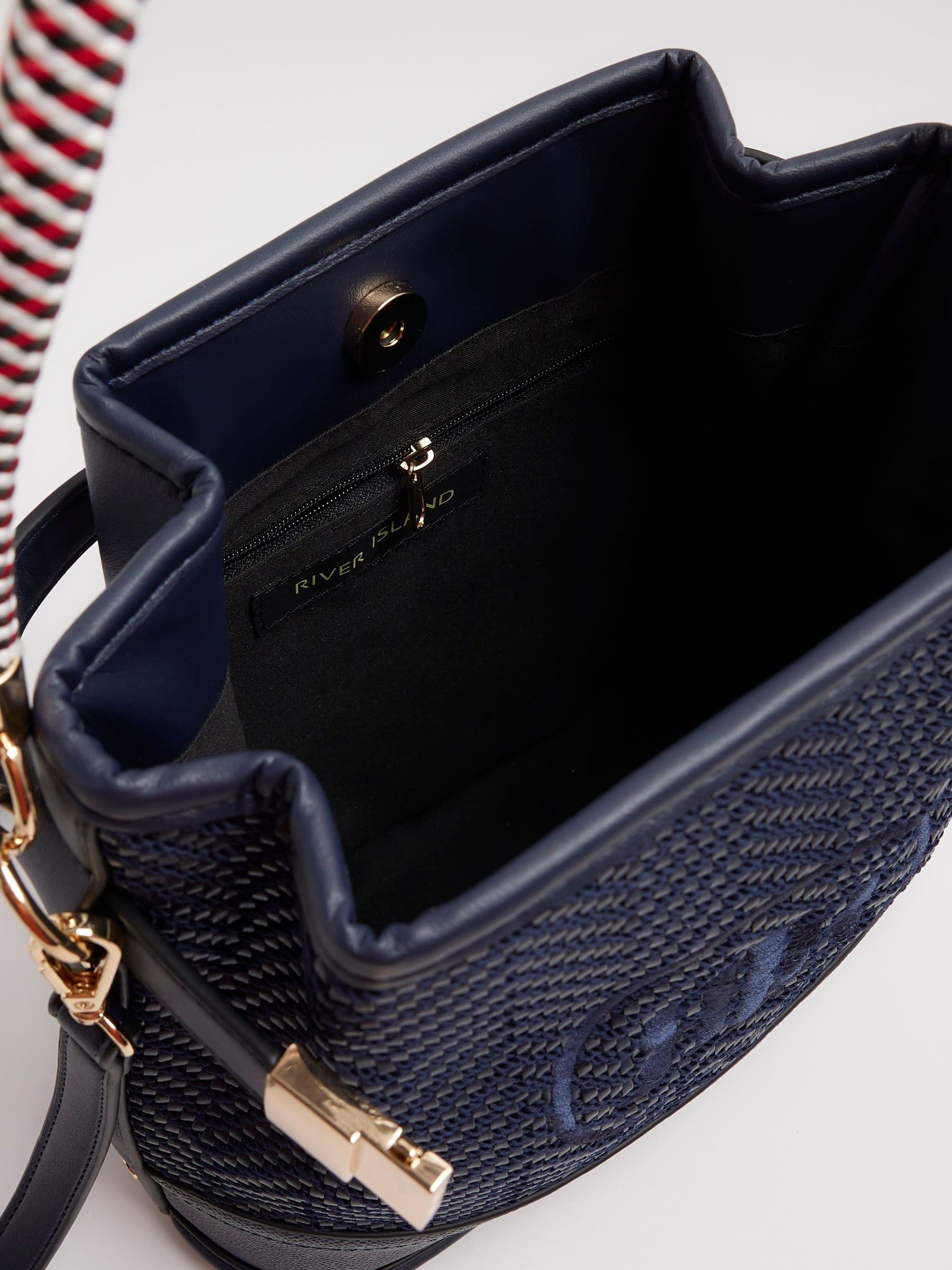 River island navy bag clearance