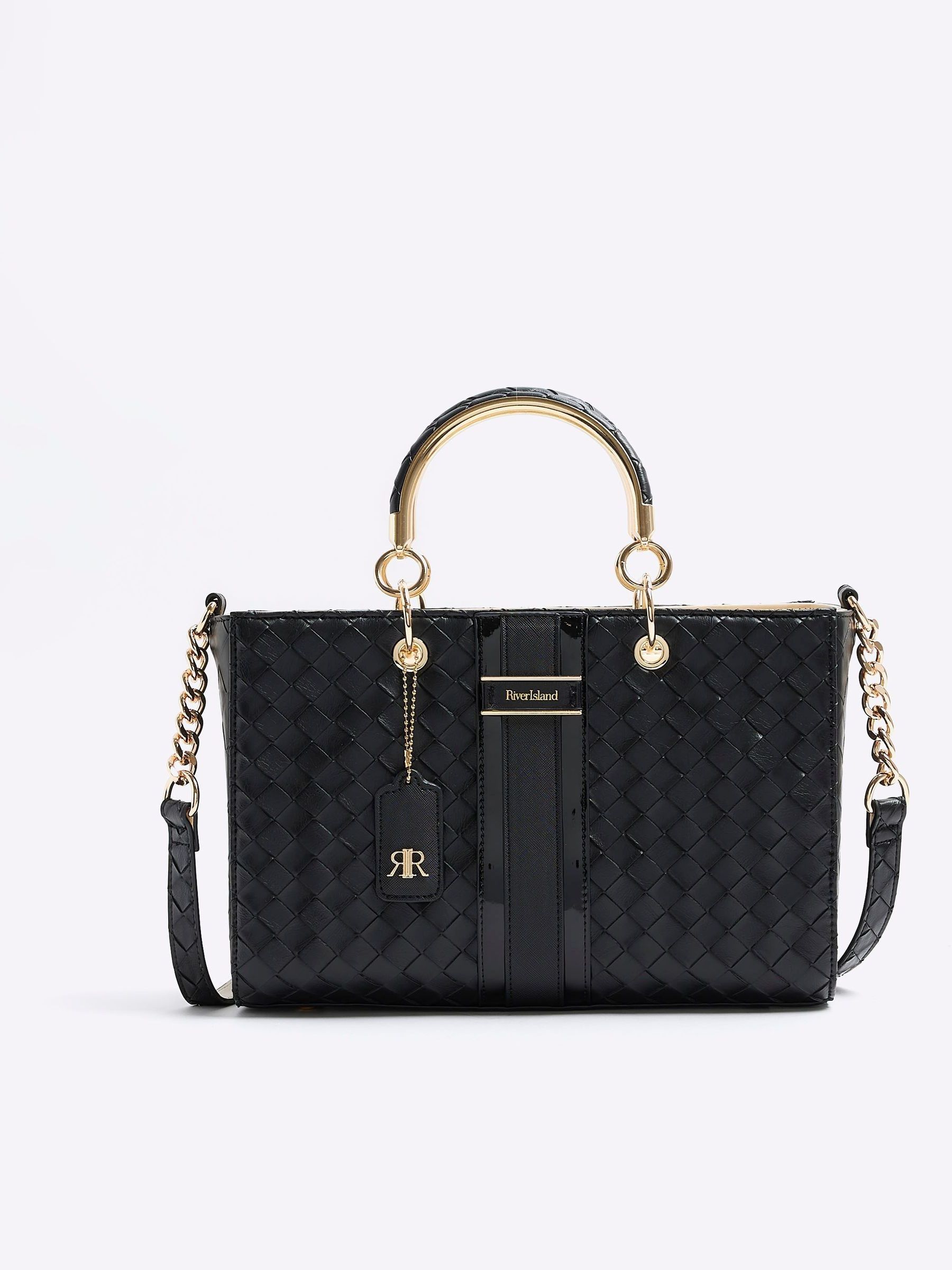 River island black quilted bag outlet