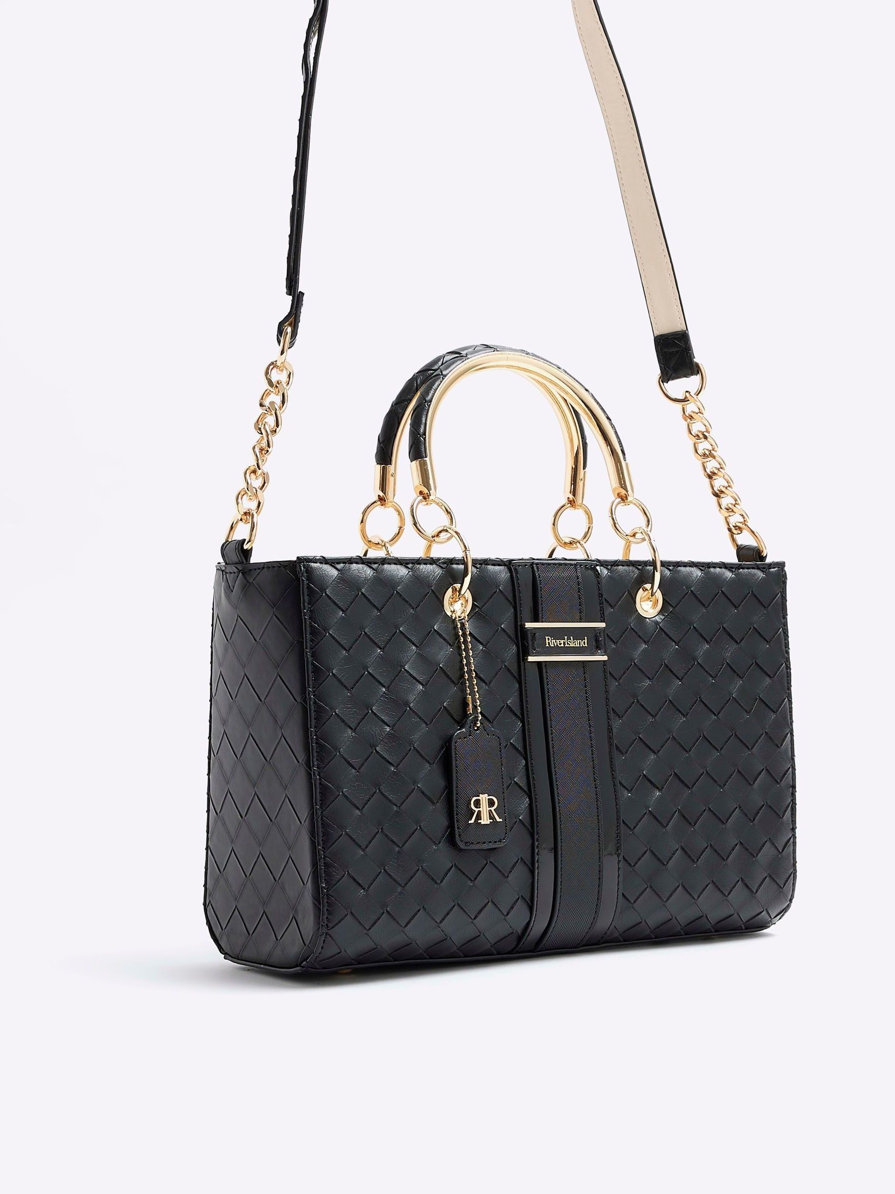 Buy River Island Black Embossed Weave Tote from Next Germany
