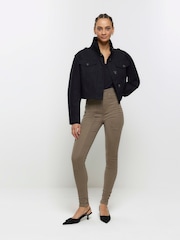 River Island Green High Rise Skinny carpenter Jeans - Image 3 of 7