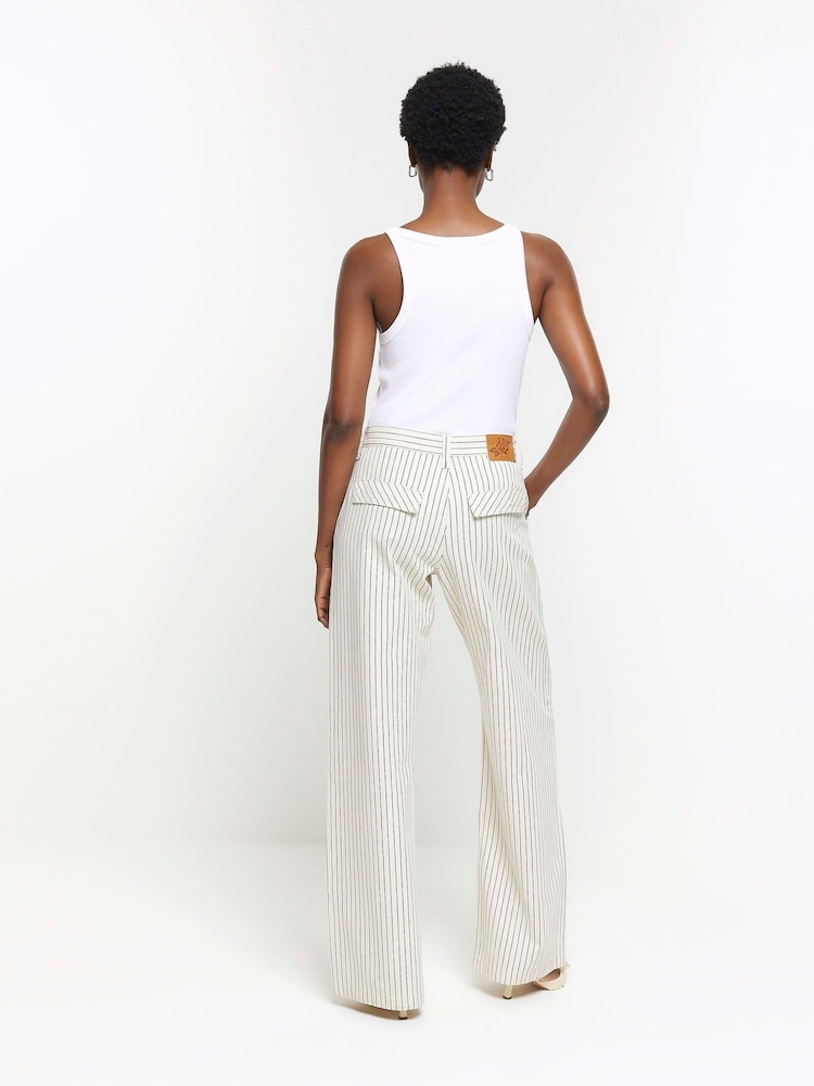 River Island White Stripe Tailored Jeans - Image 2 of 6