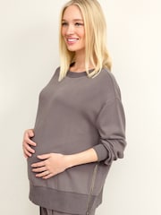 Mocha Brown Maternity Co-ord Sweatshirt - Image 2 of 4