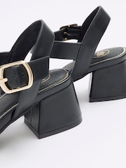 River Island Black Snaffle Low Block Heeled Sandals - Image 2 of 4