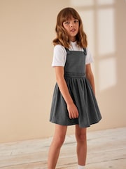 Grey Jersey Stretch Frill Detail School Pinafore (3-14yrs) - Image 2 of 7
