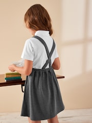 Grey Jersey Stretch Frill Detail School Pinafore (3-14yrs) - Image 3 of 7