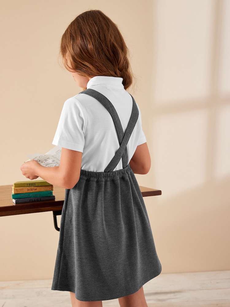 Grey Jersey Stretch Frill Detail School Pinafore (3-14yrs) - Image 3 of 7