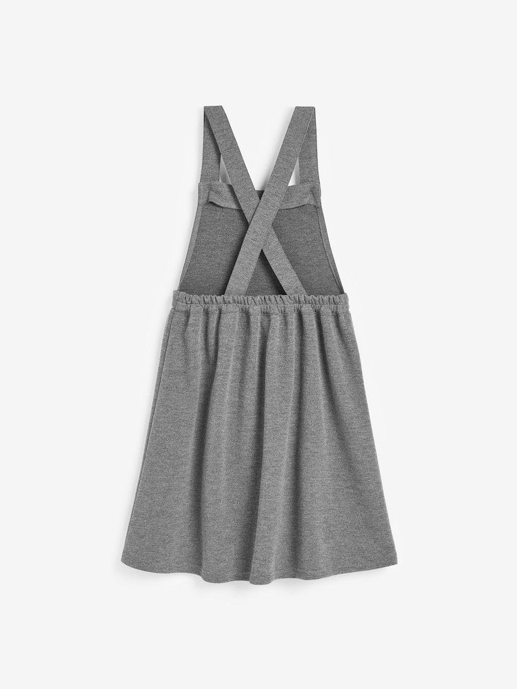 Grey Jersey Stretch Frill Detail School Pinafore (3-14yrs) - Image 6 of 7