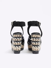 River Island Black Espadrille Wedge Sandals - Image 3 of 4
