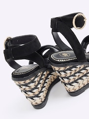 River Island Black Espadrille Wedge Sandals - Image 4 of 4