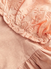Rust Pink Short Sleeve Embroidered Blouse (3mths-7yrs) - Image 7 of 7