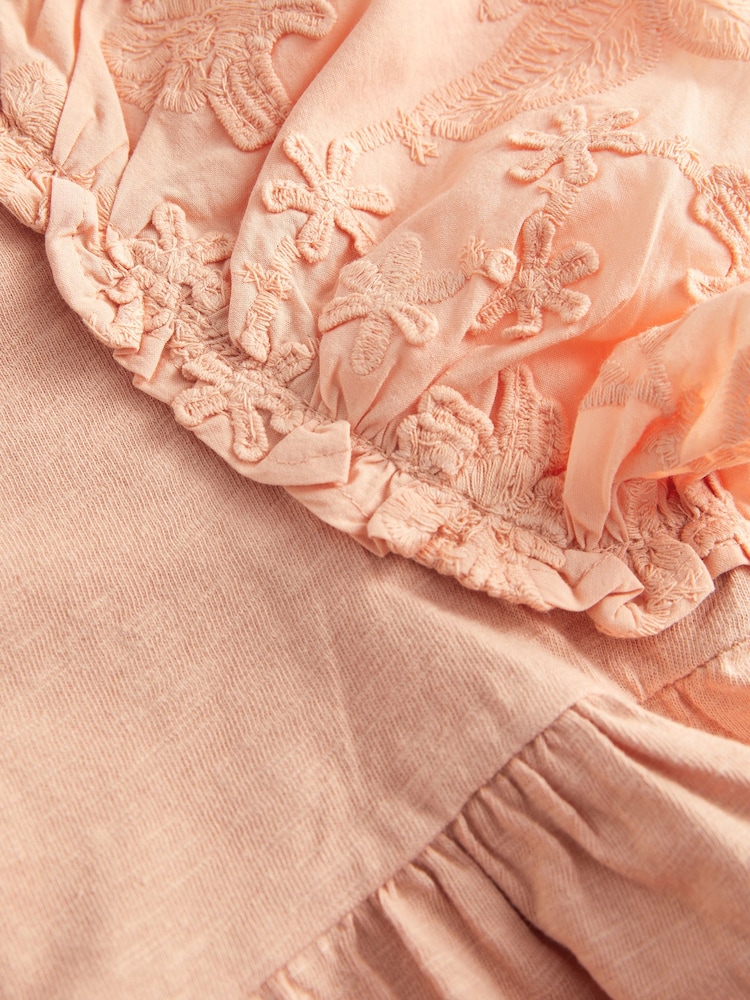 Rust Pink Short Sleeve Embroidered Blouse (3mths-7yrs) - Image 7 of 7 Rust Pink Short Sleeve Embroidered Blouse (3mths-7yrs) - Image 7 of 7